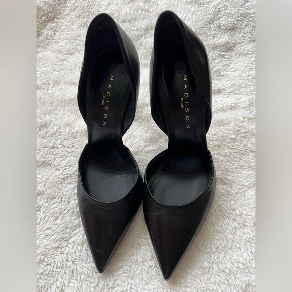 Madison Et Cie Black Leather Stiletto Pumps, Worn Once - Picture 3 of 8